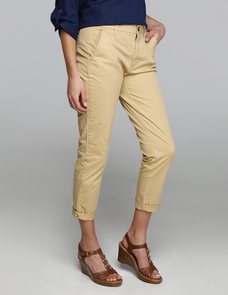 Pantalón capri recto para mujer