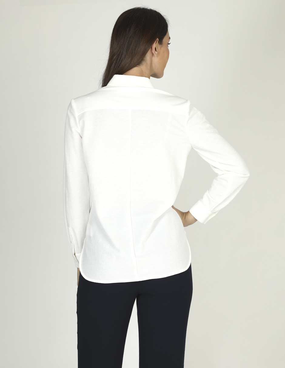 Blusa camisera manga larga para mujer 4
