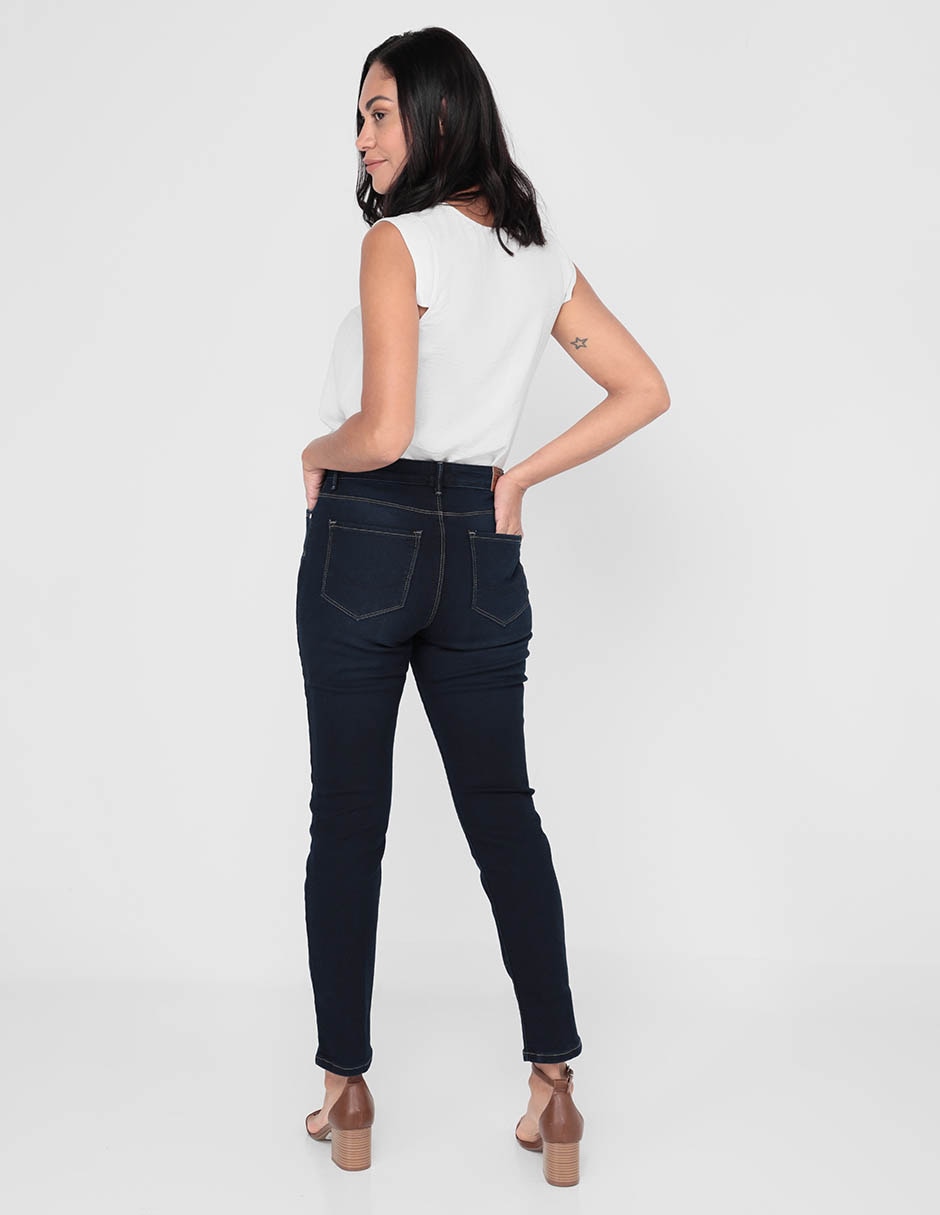 Jeans skinny corte cintura para mujer 2