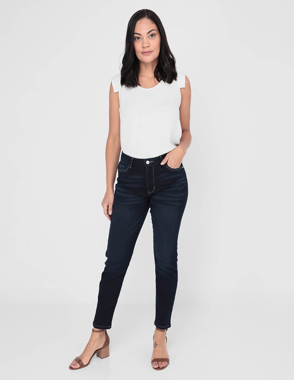 Jeans skinny corte cintura para mujer 3