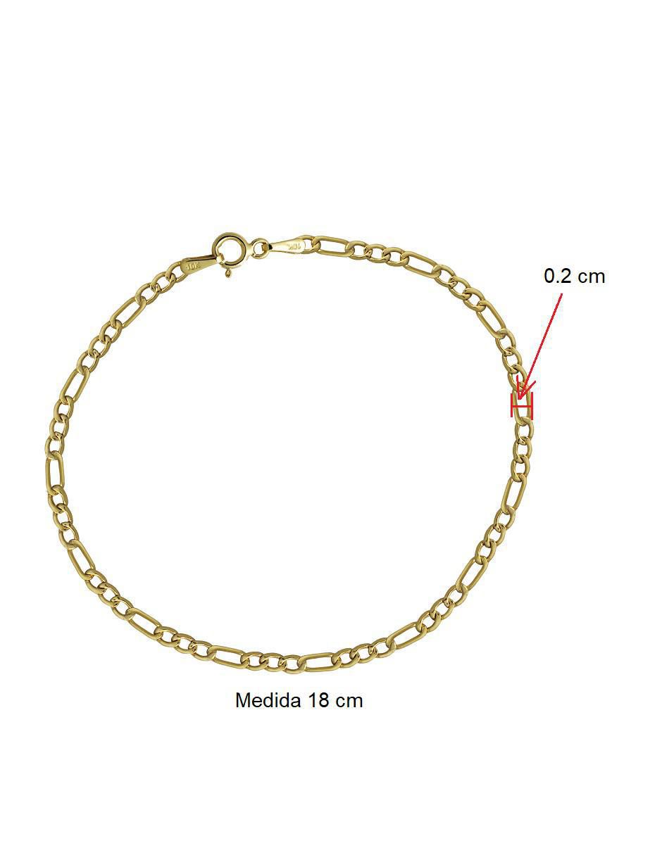 Pulsera horoz de oro 10 k con acabado pulido