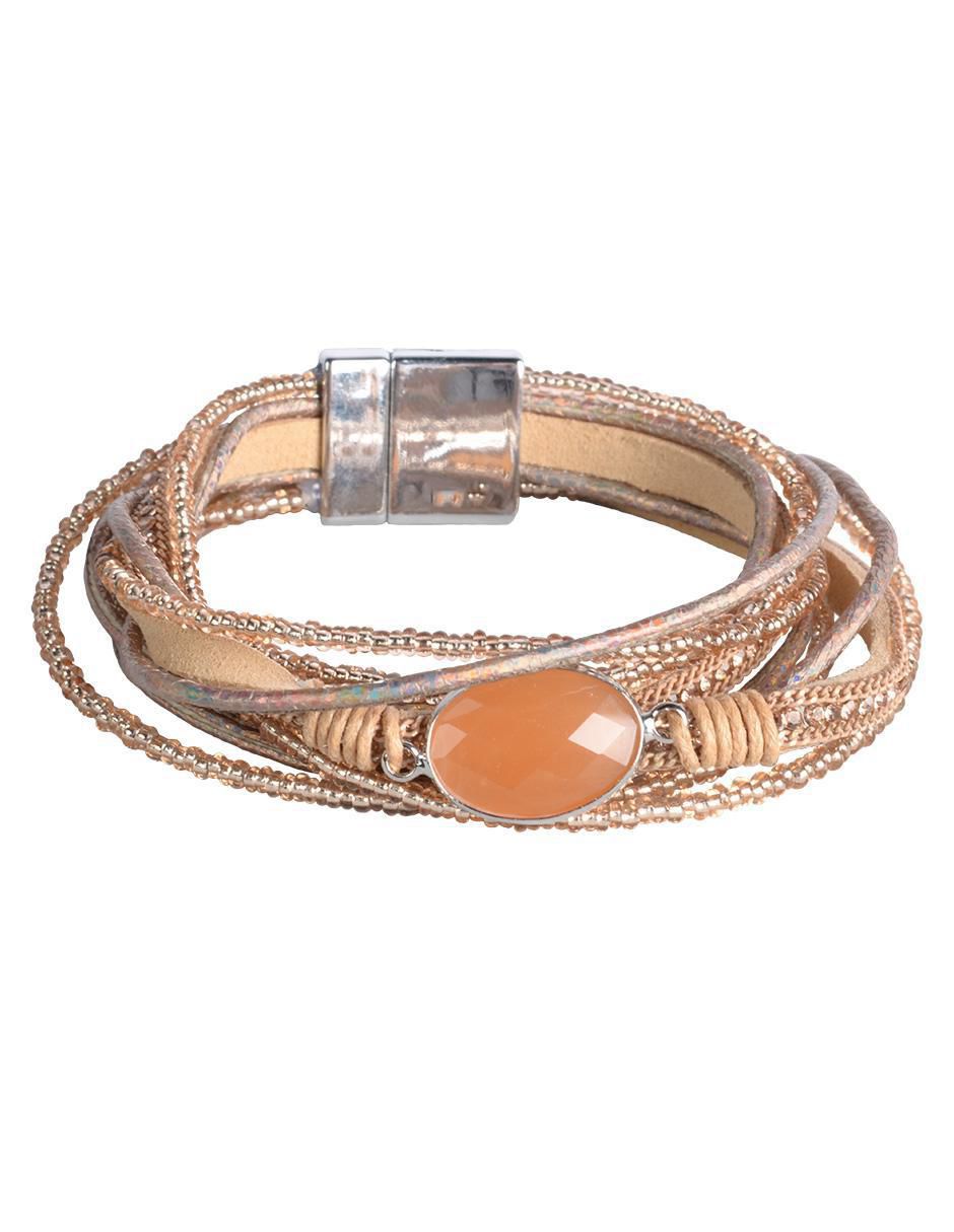 Pulsera con resina Piedra Y Chaquira Haip acabado brillante Pulsera con resina Piedra Y Chaquira Haip acabado brillante