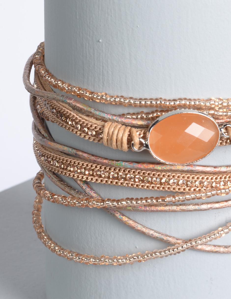 Pulsera con resina Piedra Y Chaquira Haip acabado brillante 3