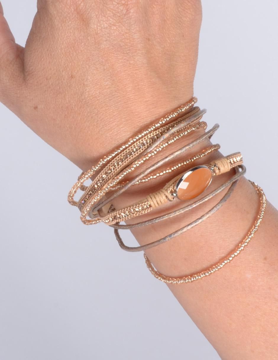 Pulsera con resina Piedra Y Chaquira Haip acabado brillante 4