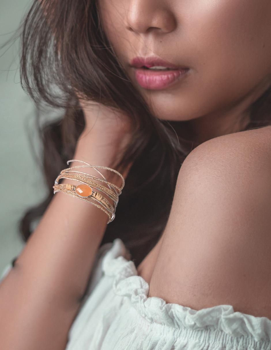 Pulsera con resina Piedra Y Chaquira Haip acabado brillante 5