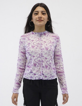 Blusa Berenjena manga larga para mujer
