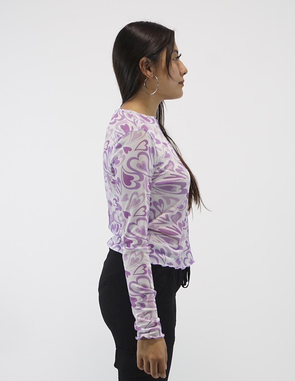 Blusa Berenjena manga larga para mujer