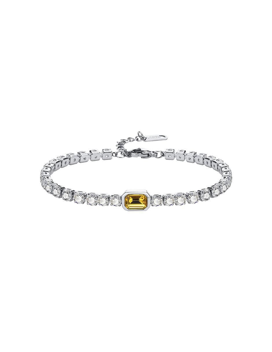 Pulsera con zirconia con acabado brillante