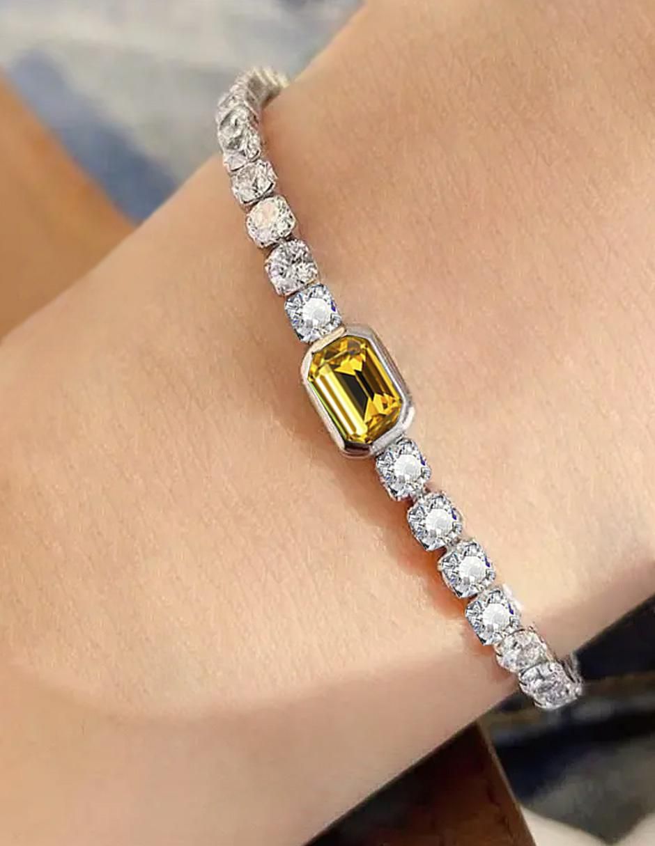 Pulsera con zirconia con acabado brillante 2