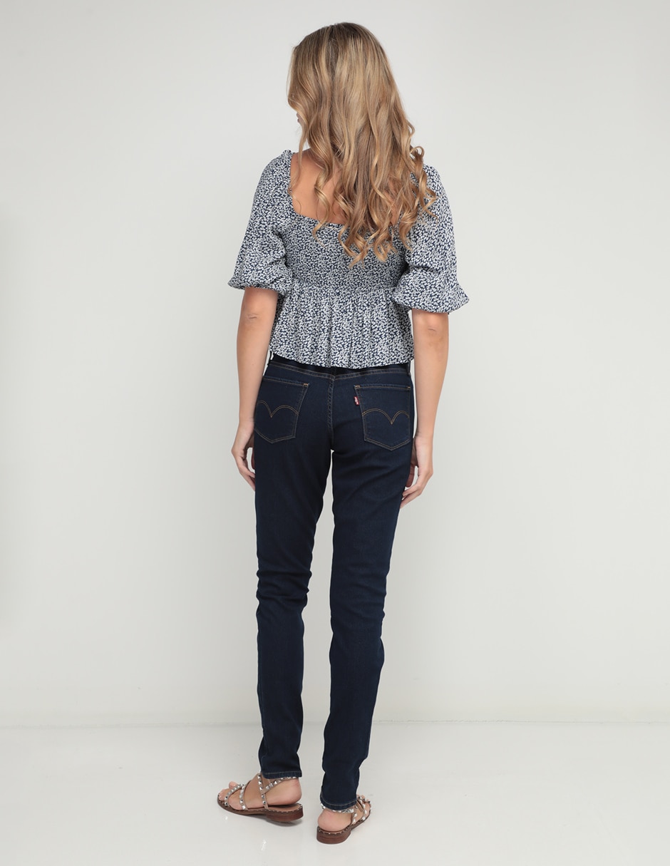 Jeans skinny corte cintura para mujer 2
