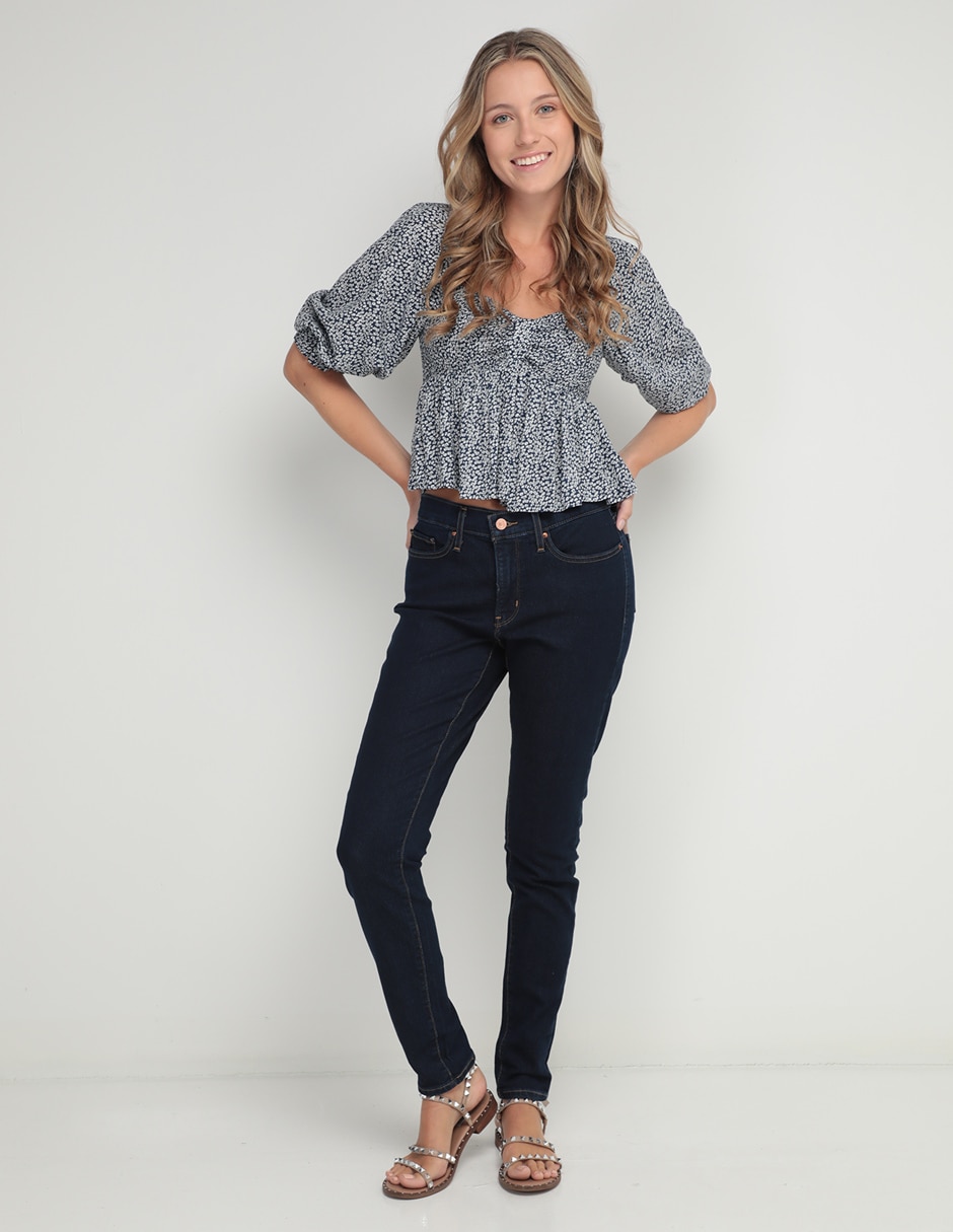 Jeans skinny corte cintura para mujer 3