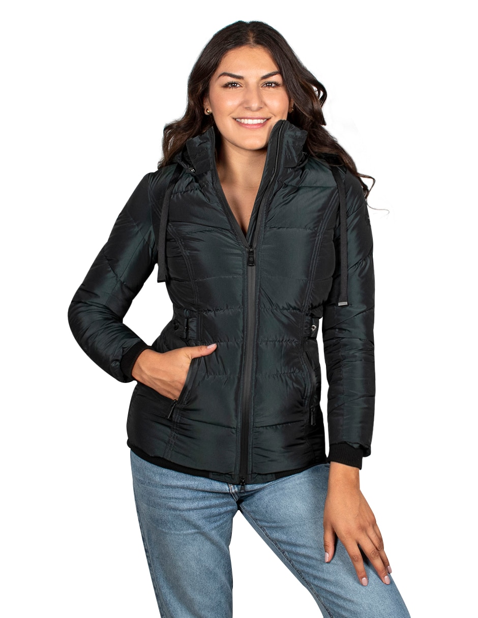 Chamarra acolchada impermeable para mujer