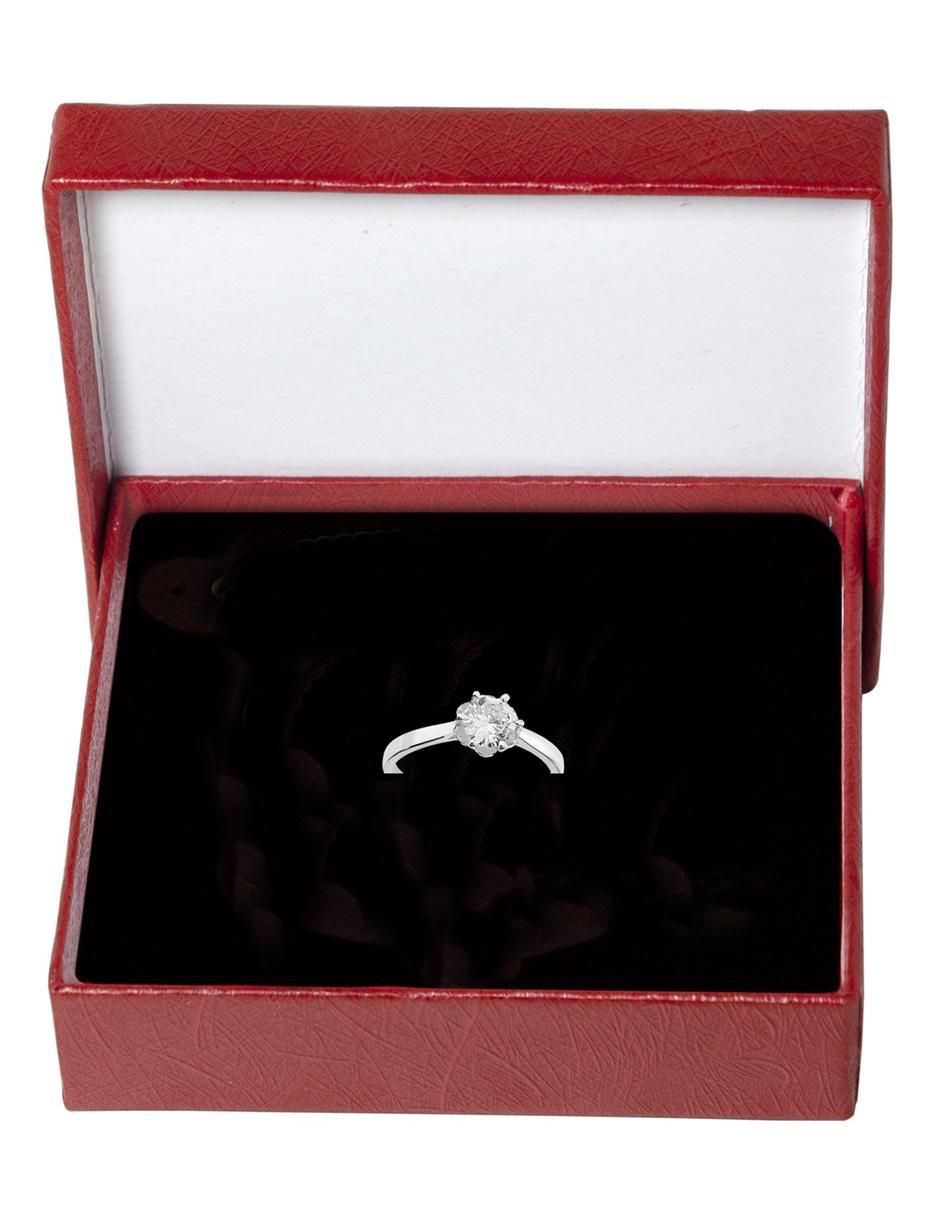 Anillo redondo P 925 de plata zirconia pulido 2
