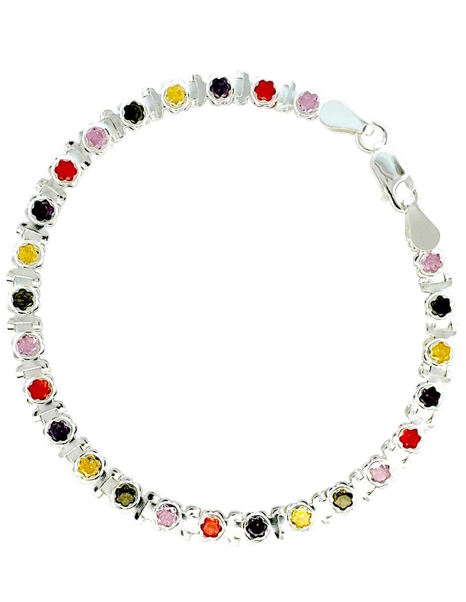 Pulsera de plata con zirconia p 925 con acabado pulido 1
