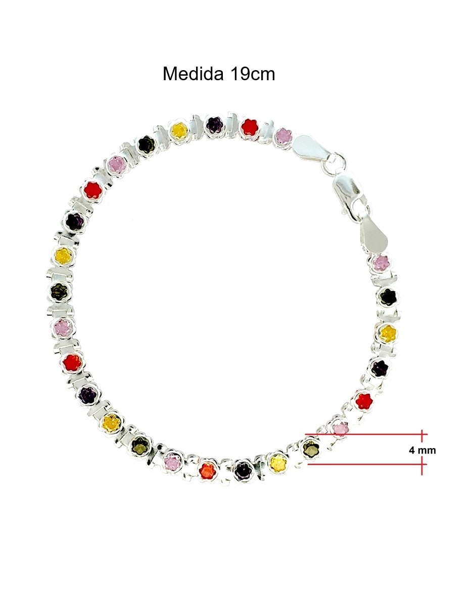 Pulsera de plata con zirconia p 925 con acabado pulido 5