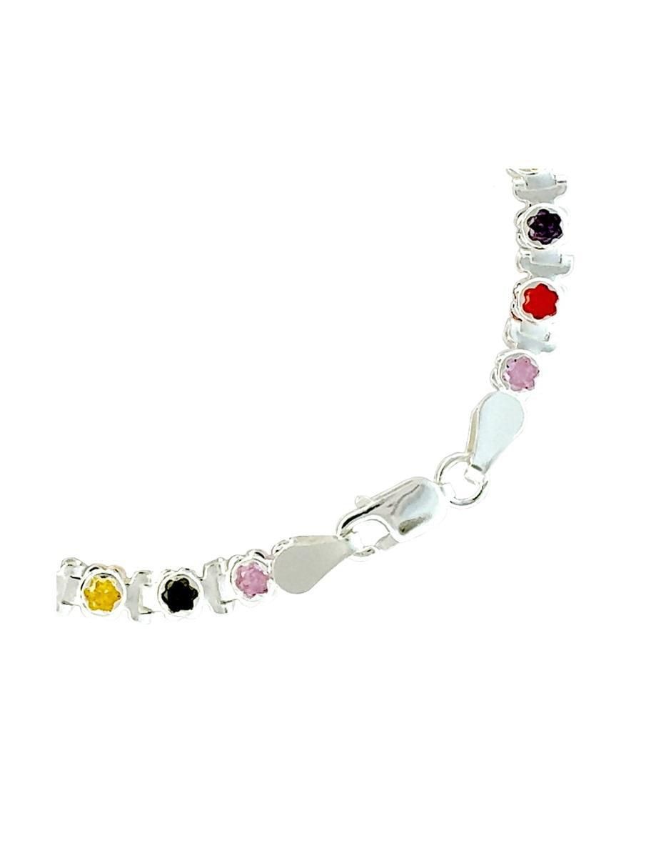 Pulsera de plata con zirconia p 925 con acabado pulido 2