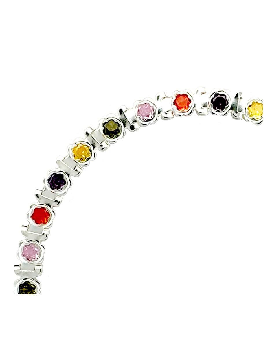 Pulsera de plata con zirconia p 925 con acabado pulido 3