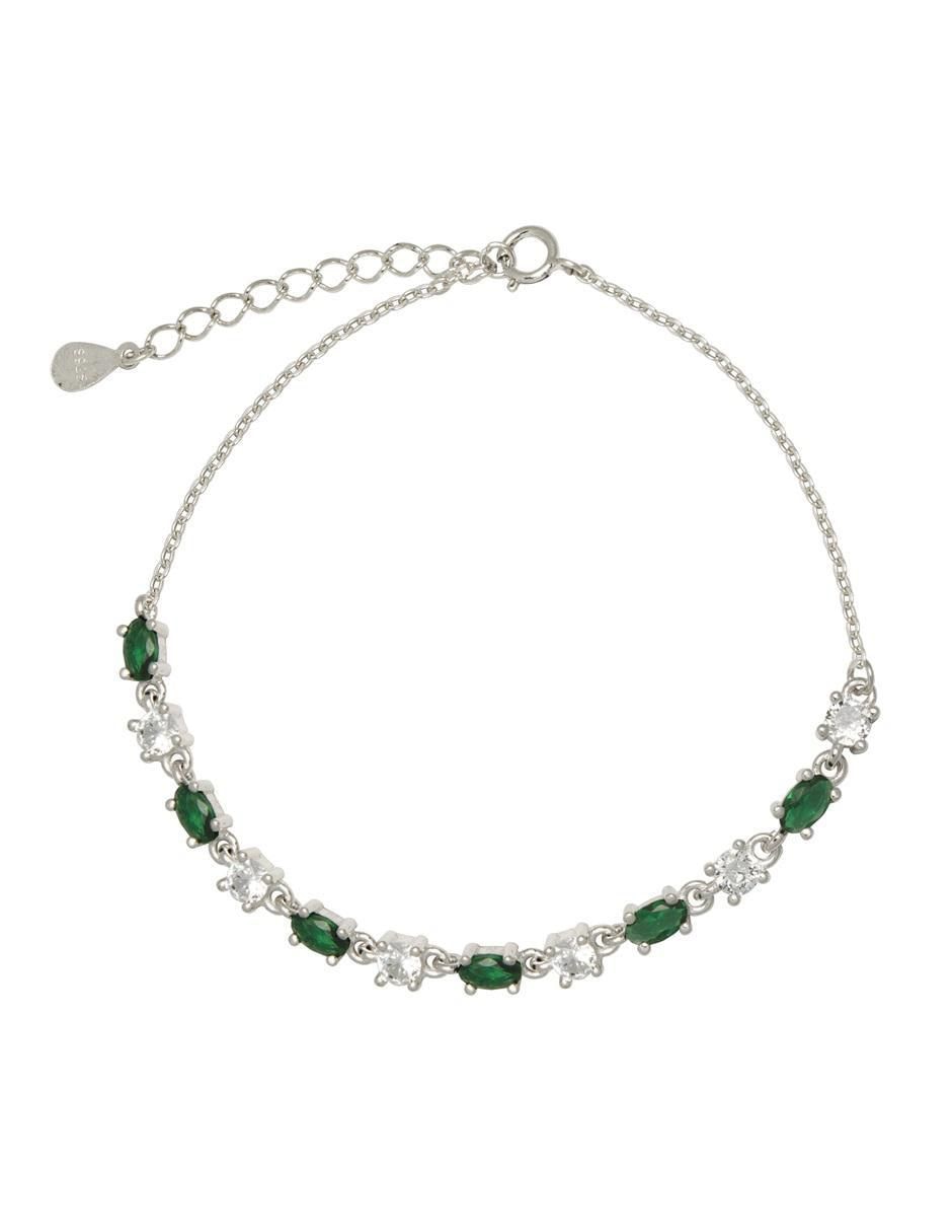 Pulsera de plata con zirconia P 925 acabado pulido