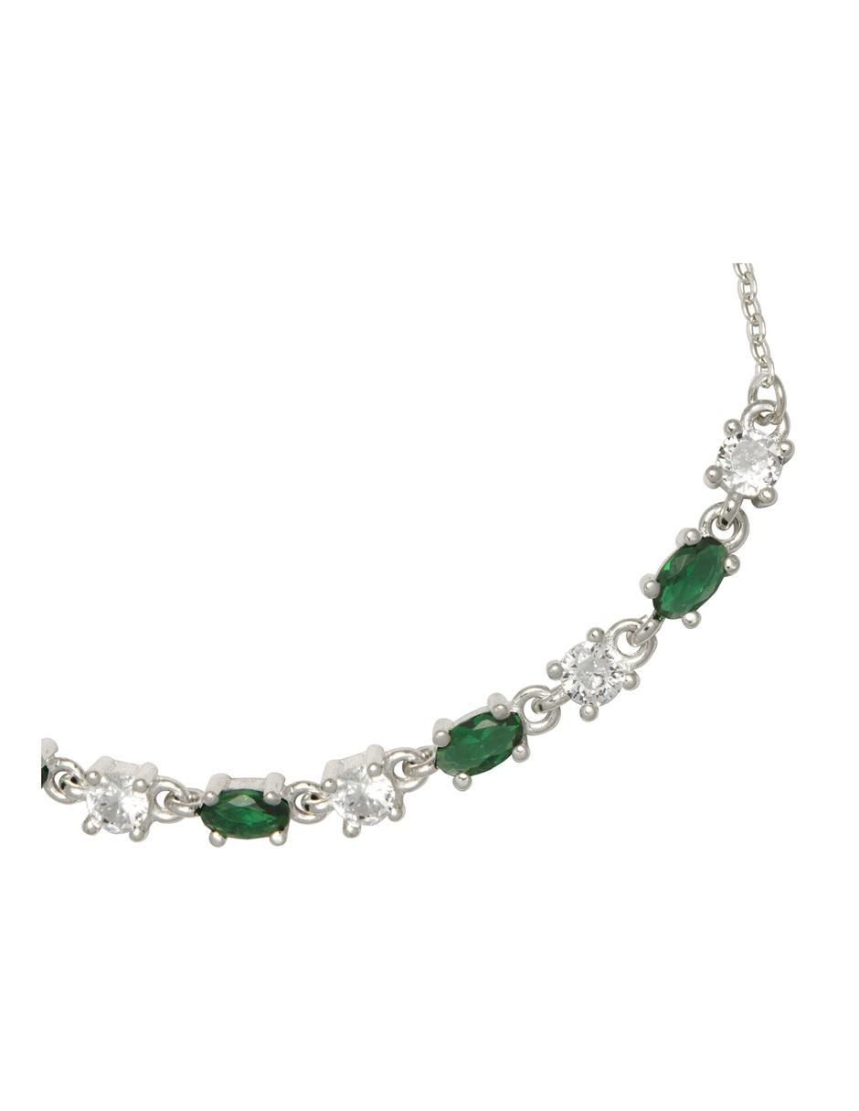 Pulsera de plata con zirconia P 925 acabado pulido 2