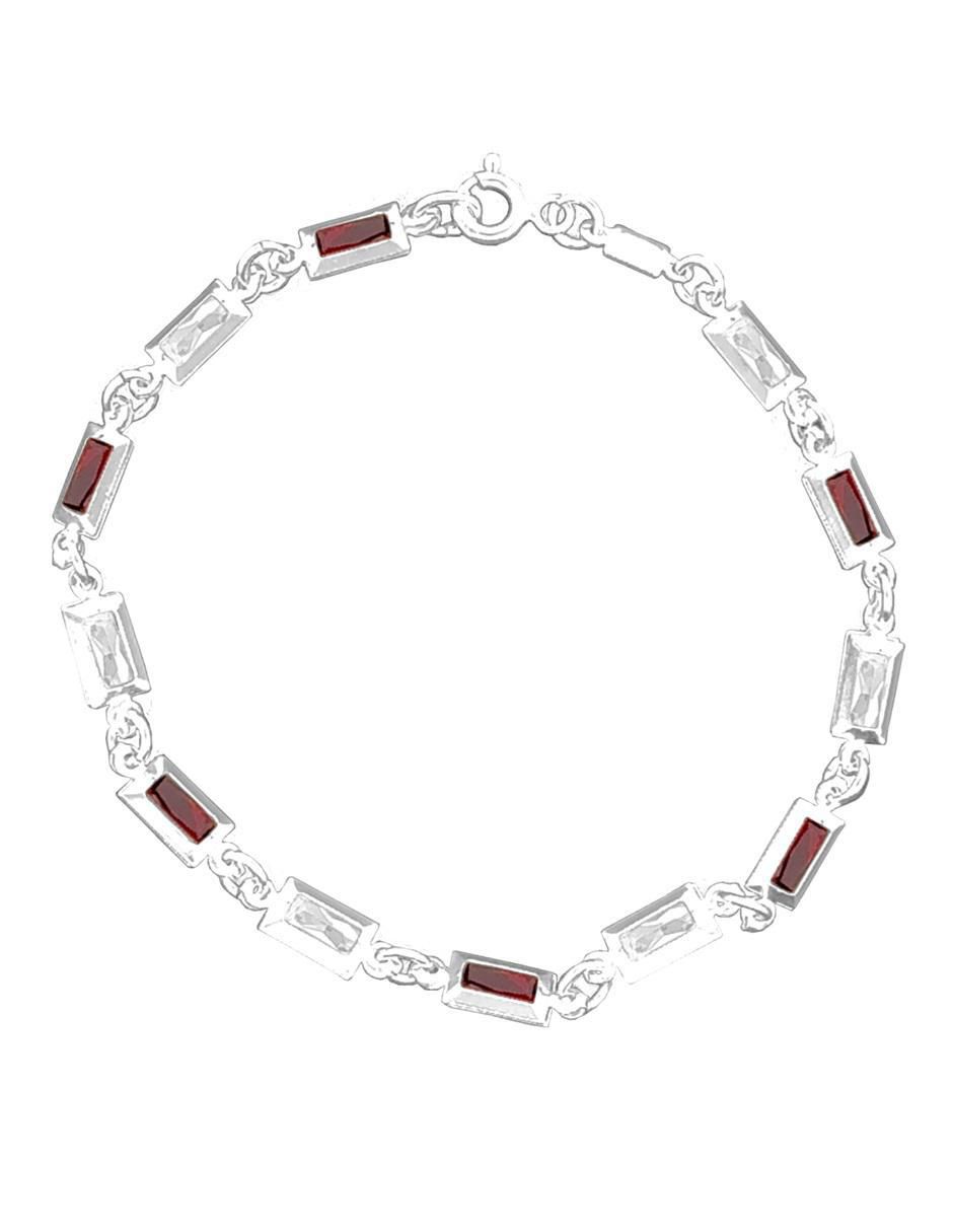 Pulsera de plata con zirconia P 925 acabado pulido