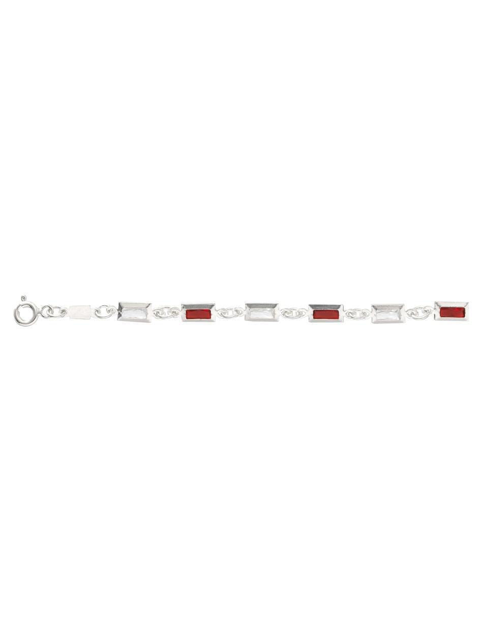 Pulsera de plata con zirconia P 925 acabado pulido 2