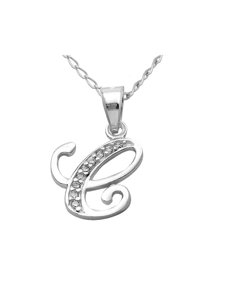 Collar de letra c de plata P 925