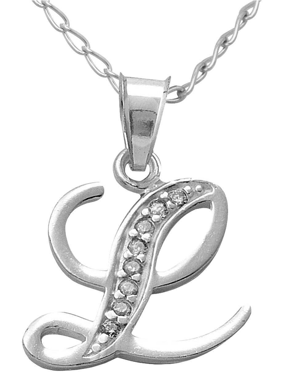 Collar letra l de plata P 925