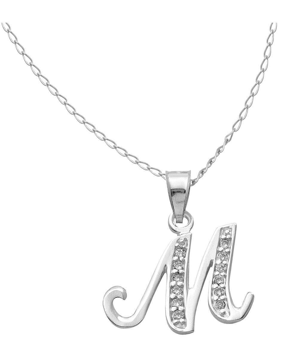 Collar letra m de plata P 925 2