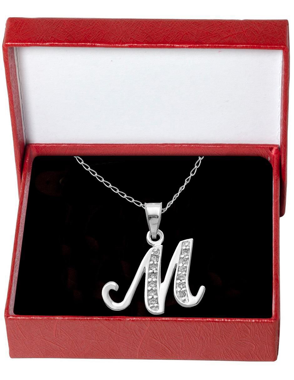 Collar letra m de plata P 925 4