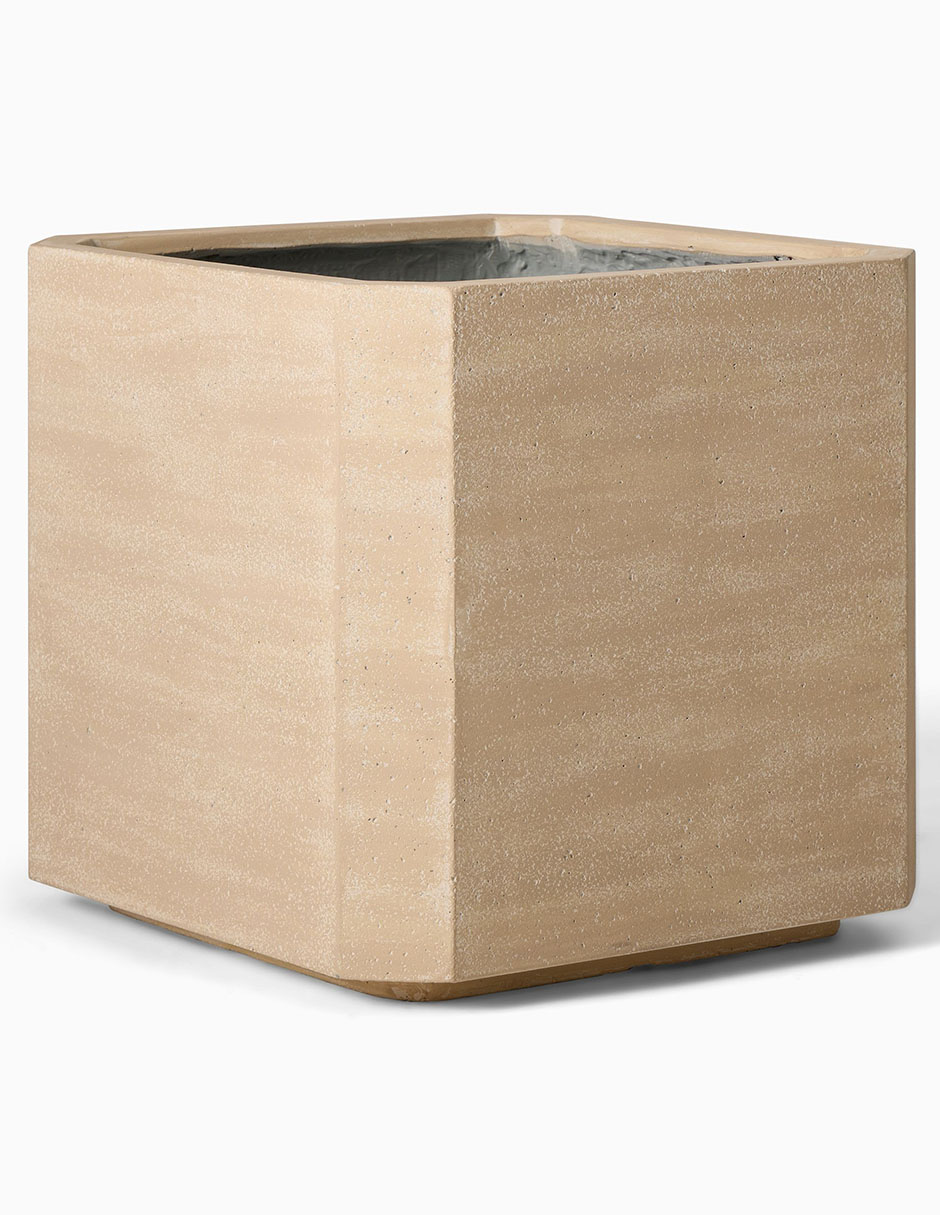 Maceta Beveled de cemento con sistema automático de riego