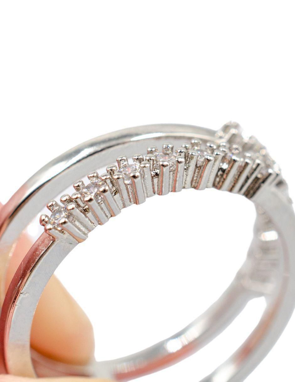Anillo Elegance Silver zirconia baño de rodio 4