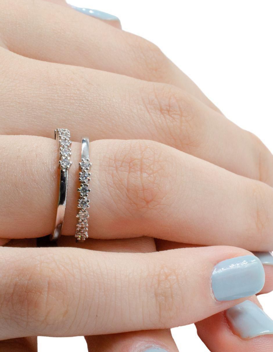 Anillo Elegance Silver zirconia baño de rodio 2