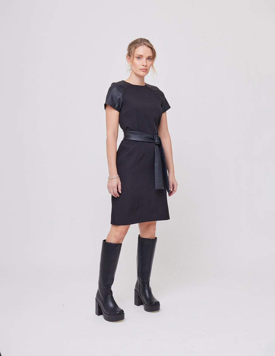 Vestido arriba rodilla casual art deco para mujer