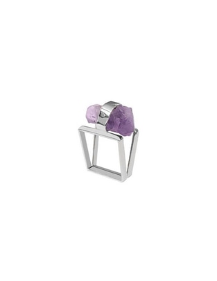 Anillo cuadrada P 925 de plata brillante Anillo cuadrada P 925 de plata brillante