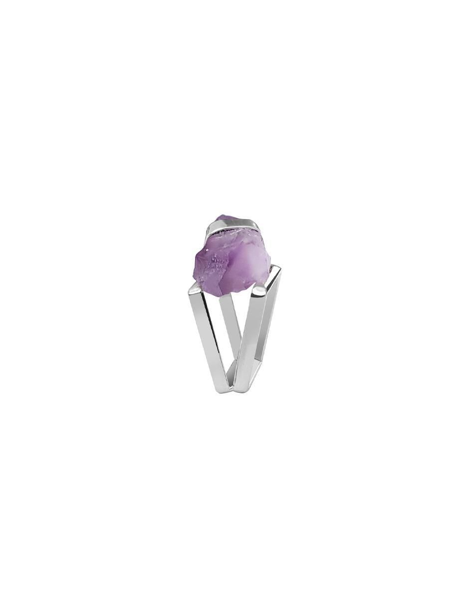 Anillo cuadrada P 925 de plata brillante 3