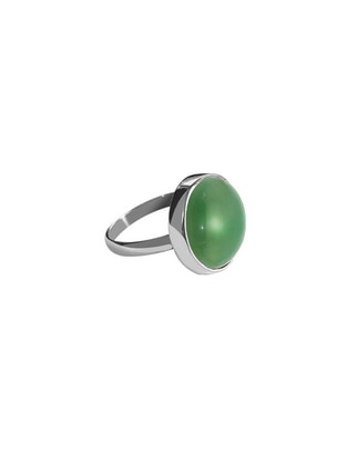 Anillo redondo Jade P 925 de plata cuarzo brillante Anillo redondo Jade P 925 de plata cuarzo brillante