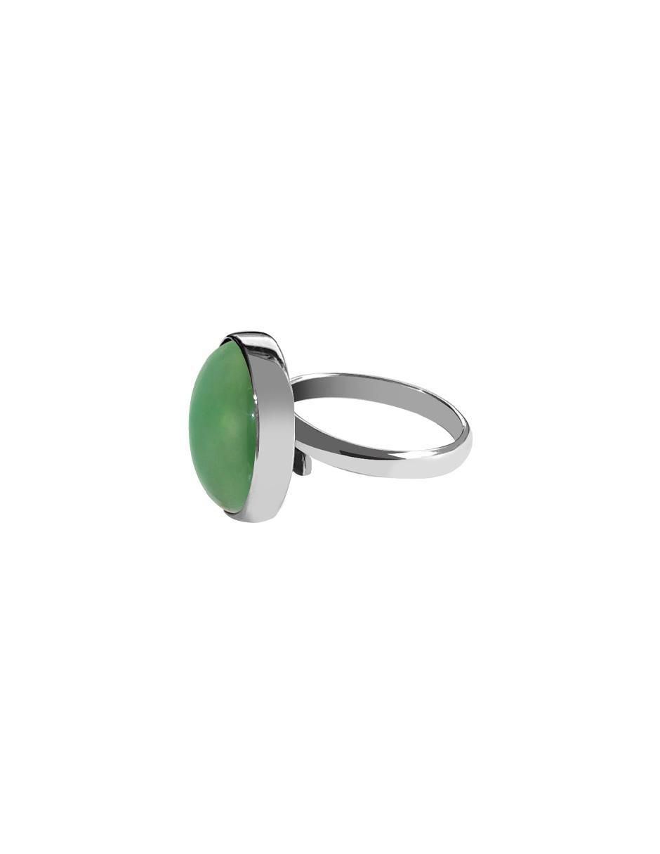Anillo redondo Jade P 925 de plata cuarzo brillante 2