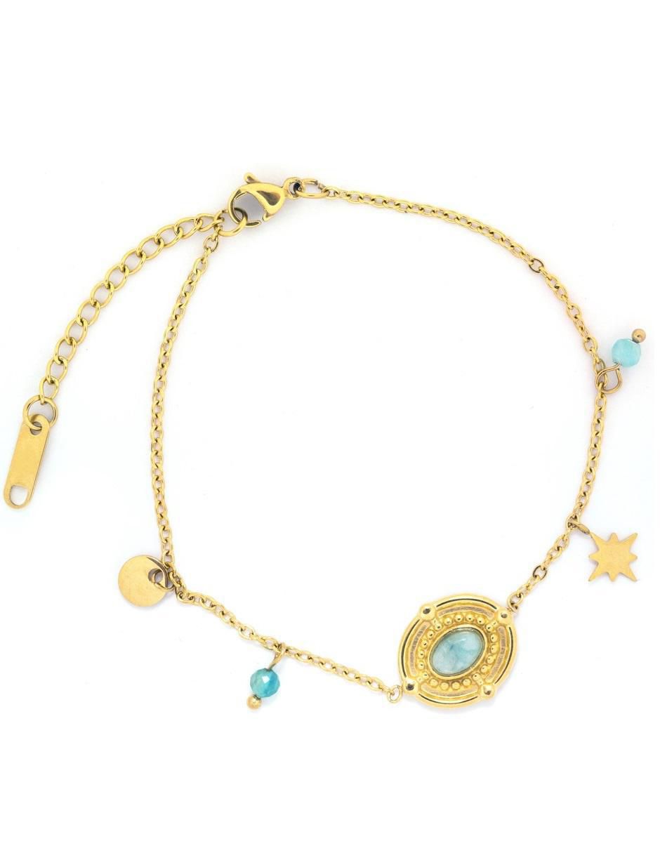 Pulsera con cristal acabado pulido