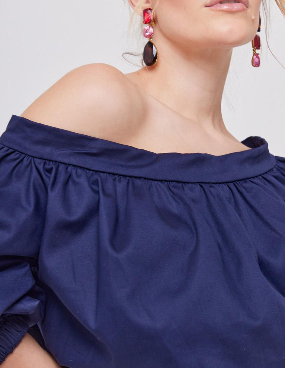 Blusa strapless Linea Pura manga larga para mujer