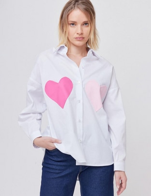 Blusa camisera Linea Pura manga larga para mujer