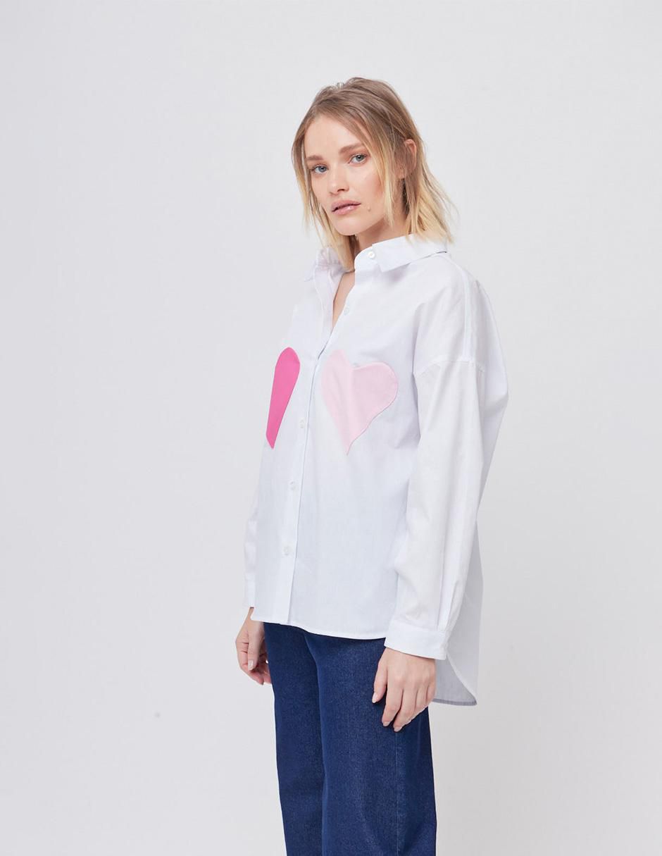 Blusa camisera Linea Pura manga larga para mujer