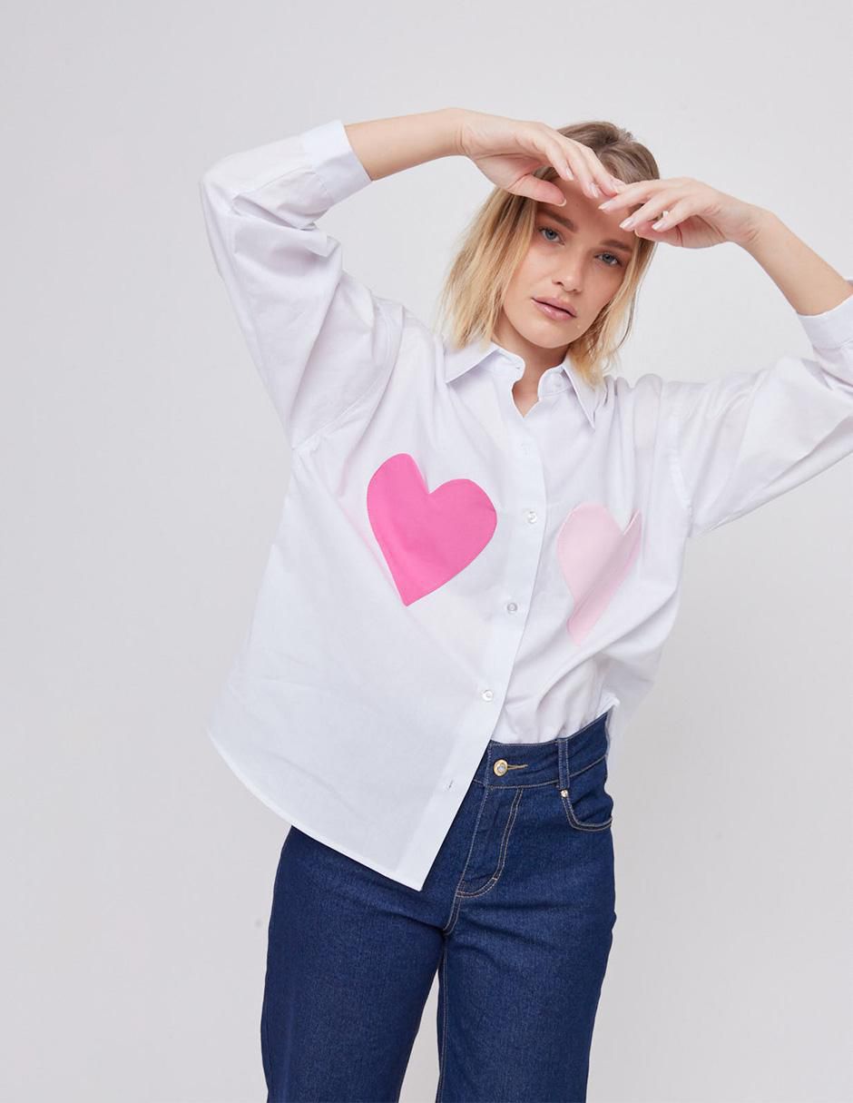 Blusa camisera Linea Pura manga larga para mujer