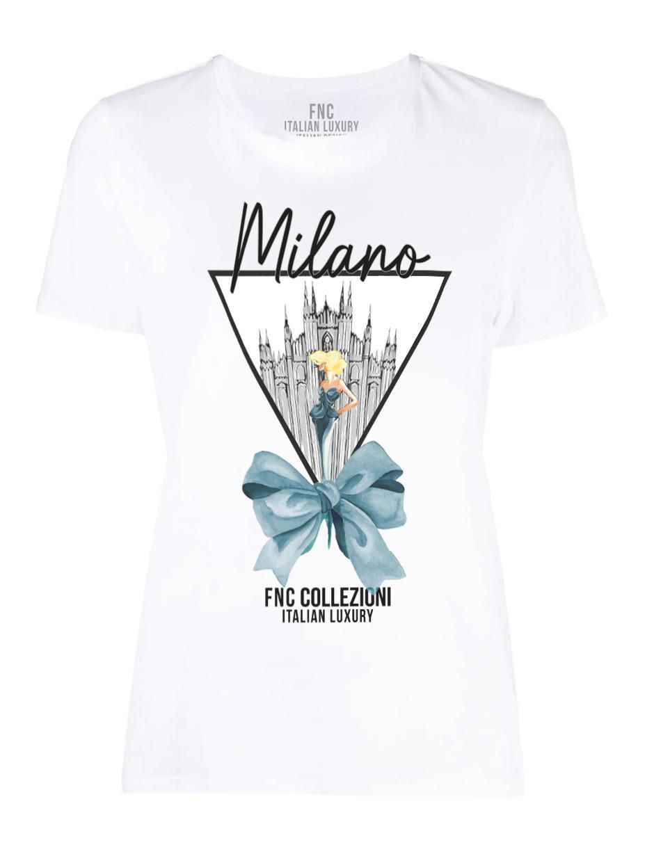 Playera manga corta Citta Milano cuello redondo mujer