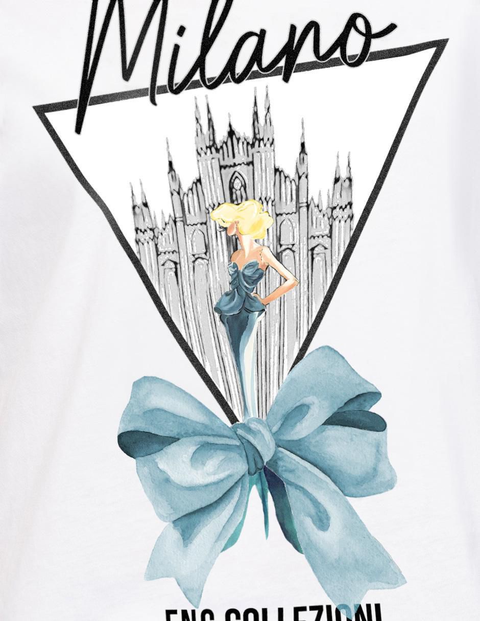 Playera manga corta Citta Milano cuello redondo mujer