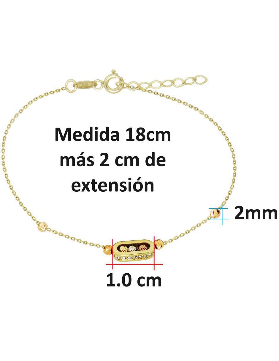 Pulsera de oro con zirconia 14 k con acabado pulido 4