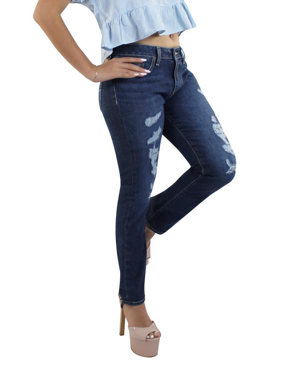 Jeans slim corte cadera para mujer 7