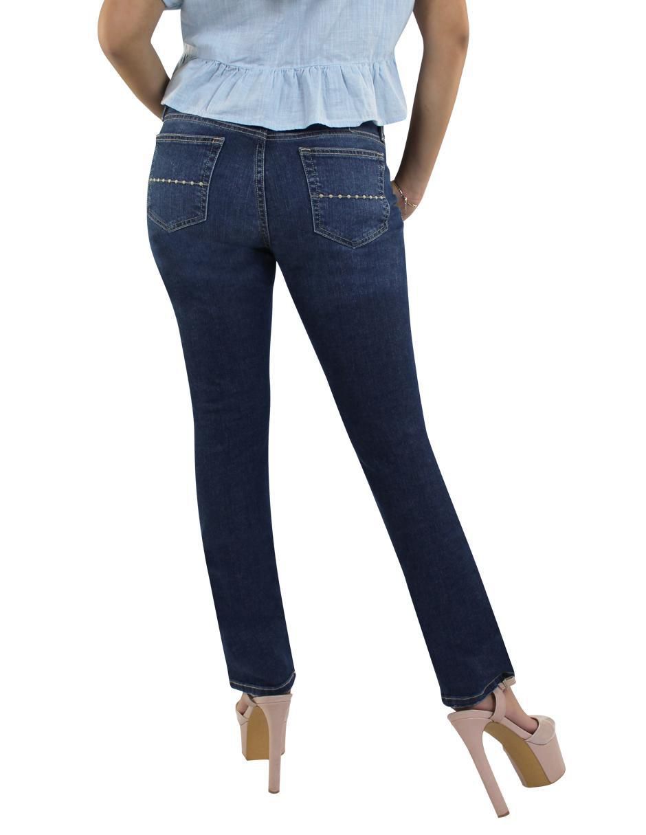 Jeans slim corte cadera para mujer 4
