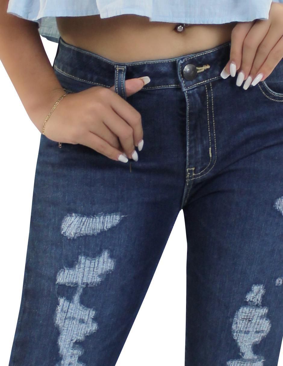 Jeans slim corte cadera para mujer 8