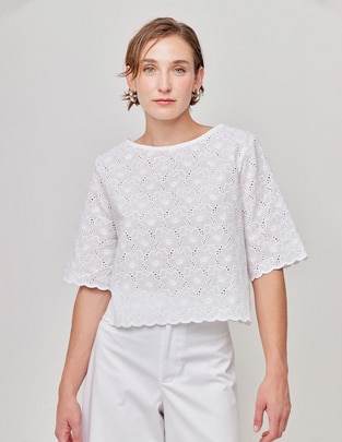 Blusa Linea Pura manga corta para mujer