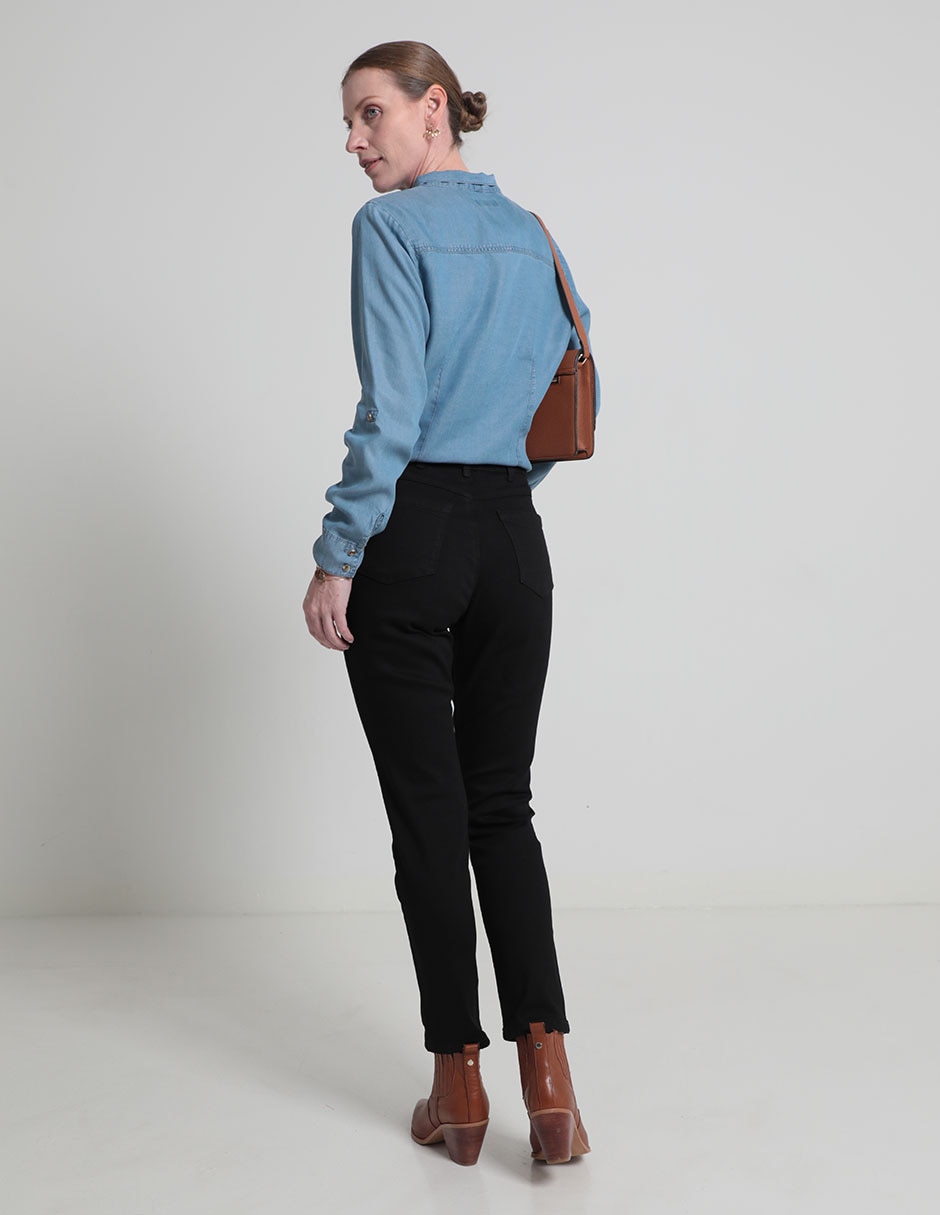 Jeans slim corte cintura para mujer 2